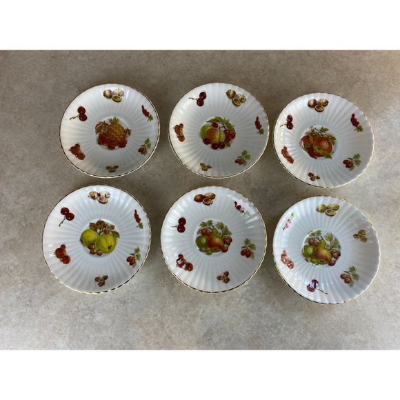 Royal Windsor Fine Bone China Fruit Series Saucer Plates Lot Of 6 - Picture 1 of 8